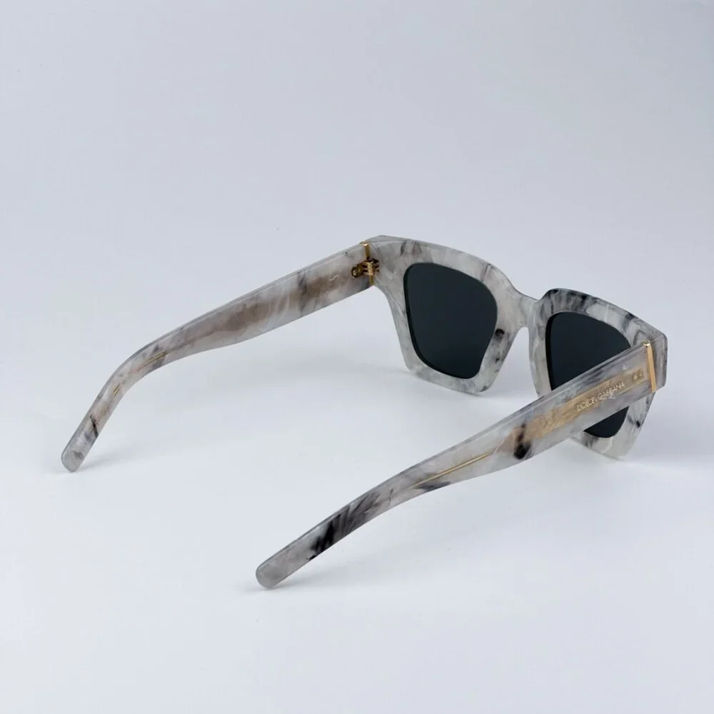 D&G DG4413 342887 BRAND NEW Sunglasses Grey Marble Grey Square Unisex